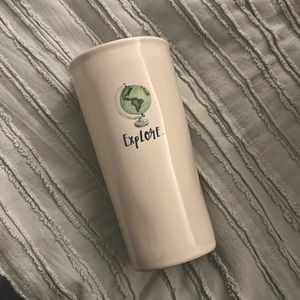RAE DUNN EXPLORE CERAMIC TRAVEL MUG
